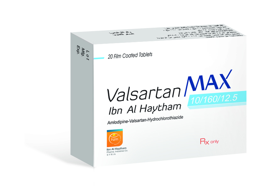 Valsartan Max Ibn Al Haytham 10/160/12.5 Valsartan Max Ibn Al Haytham 10/160/12.5