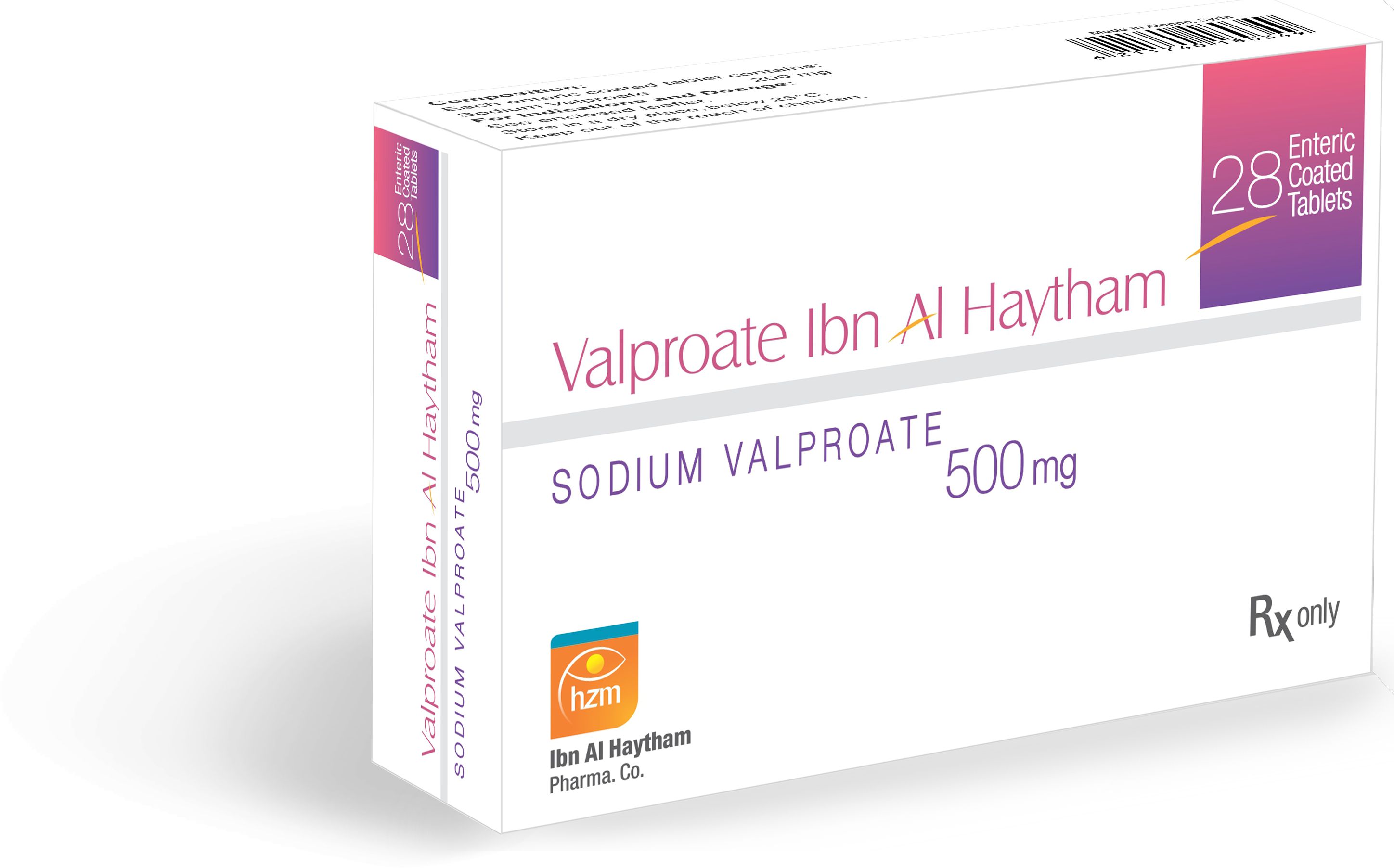 Valproate Ibn Al Haytham 500 mg Enteric Coated Tablet Valproate Ibn Al Haytham 500 mg Enteric Coated Tablet